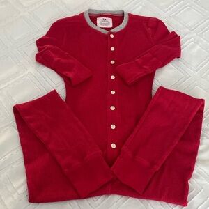 JCrew kids red thermal union suit onesie pajamas, size 12